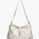 Velithra | Luxe Black Leather Shoulder Bag – Elegant & Versatile - in White | Arvea Bags