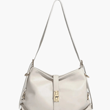 Velithra | Luxe Black Leather Shoulder Bag – Elegant & Versatile - in White | Arvea Bags