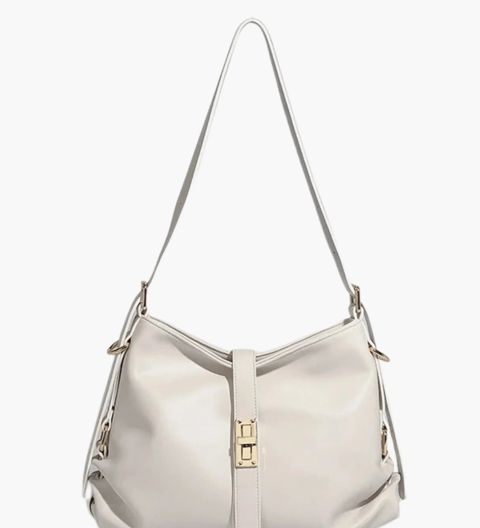Velithra | Luxe Black Leather Shoulder Bag – Elegant & Versatile - in White | Arvea Bags
