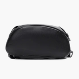 Vera | Sleek Black Drawstring Leather Backpack – Minimalist Edge - in Black | Arvea Bags