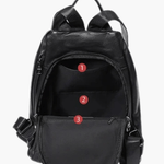 Vera | Sleek Black Drawstring Leather Backpack – Minimalist Edge - in Black | Arvea Bags