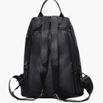 Vera | Sleek Black Drawstring Leather Backpack – Minimalist Edge - in Black | Arvea Bags