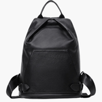 Vera | Sleek Black Drawstring Leather Backpack – Minimalist Edge - in Black | Arvea Bags