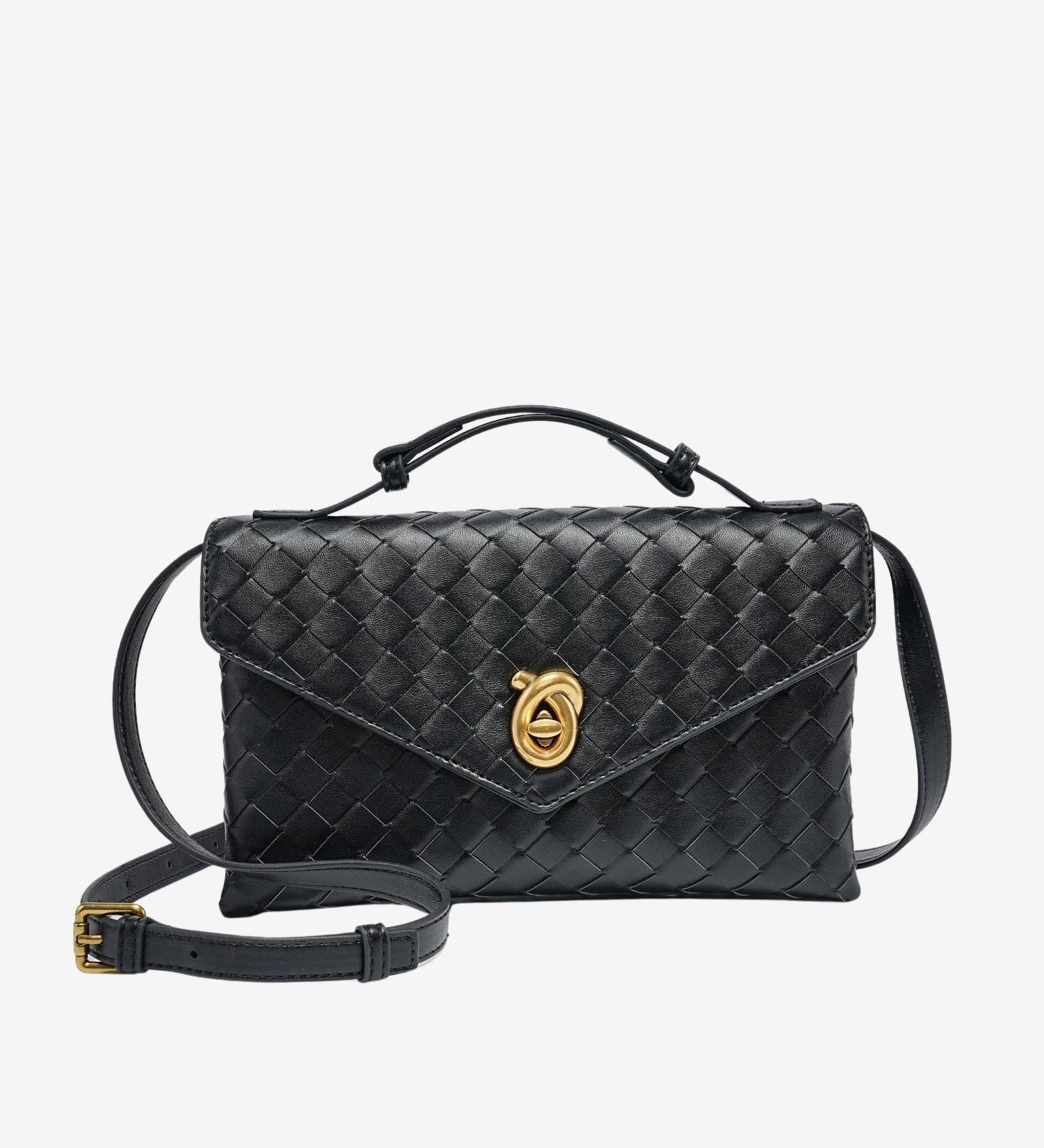 Vera Woven Crossbody Bag – Minimalist Style in a Compact Design - in Black | Arvea Bags