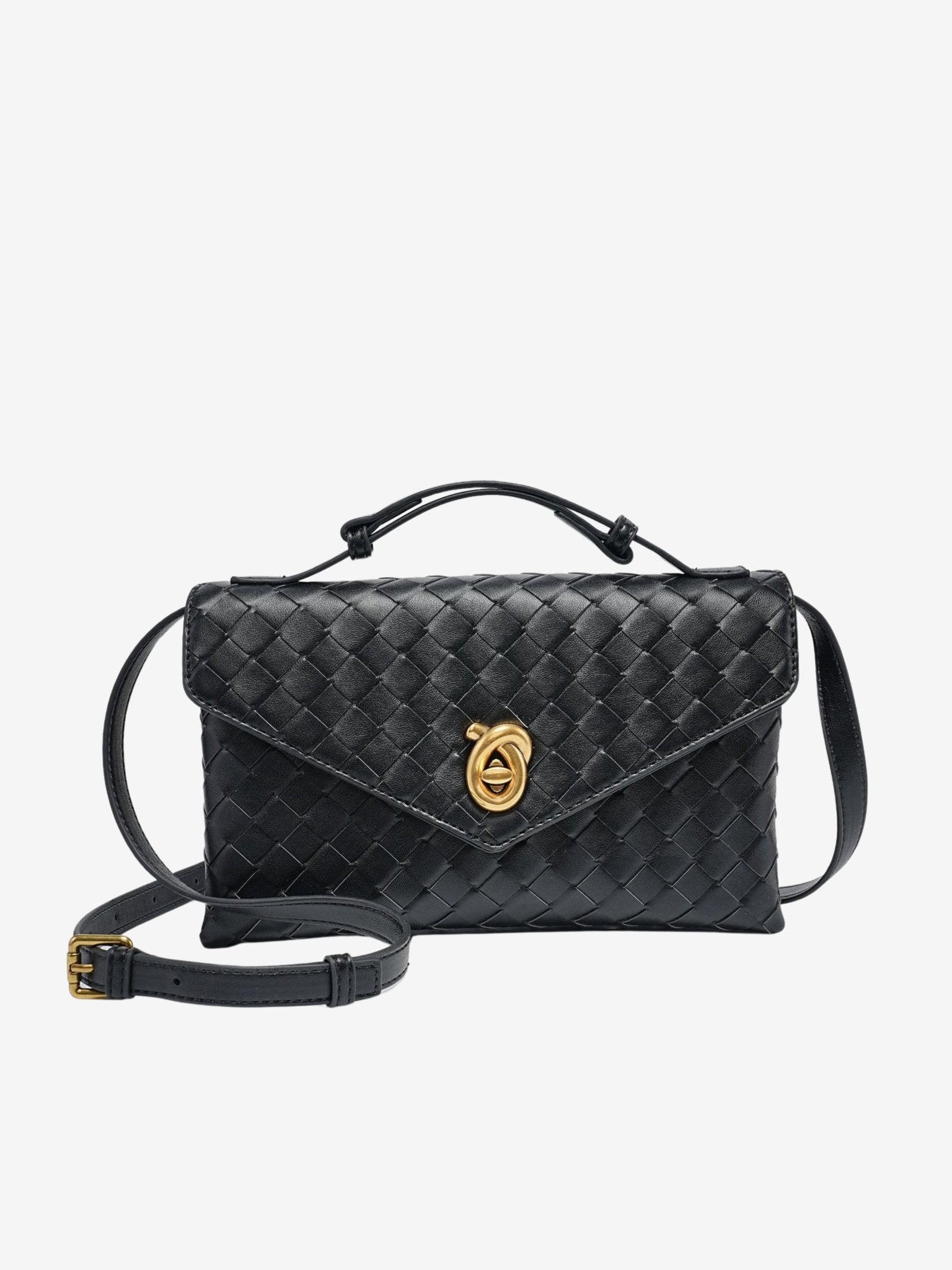 Vera Woven Crossbody Bag – Minimalist Style in a Compact Design - in Black | Arvea Bags