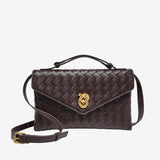 Vera Woven Crossbody Bag – Minimalist Style in a Compact Design - in Coffee | Arvea Bags