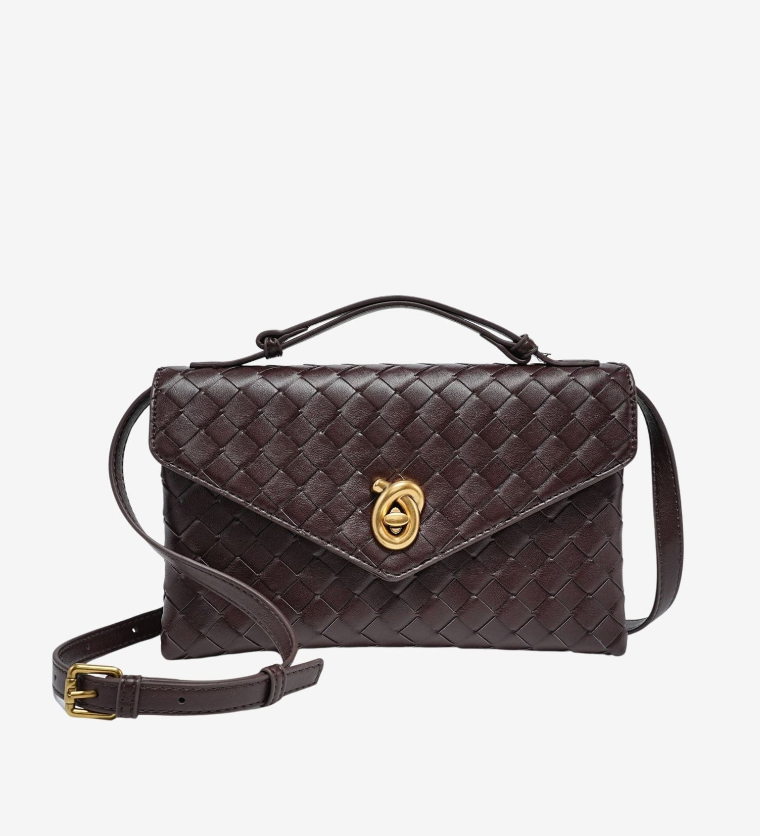 Vera Woven Crossbody Bag – Minimalist Style in a Compact Design - in Coffee | Arvea Bags