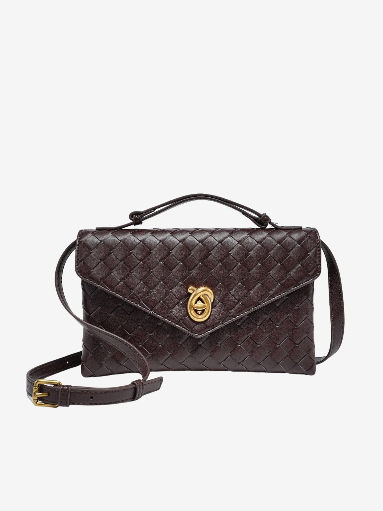 Vera Woven Crossbody Bag – Minimalist Style in a Compact Design - in Coffee | Arvea Bags