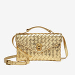 Vera Woven Crossbody Bag – Minimalist Style in a Compact Design - in Gold | Arvea Bags