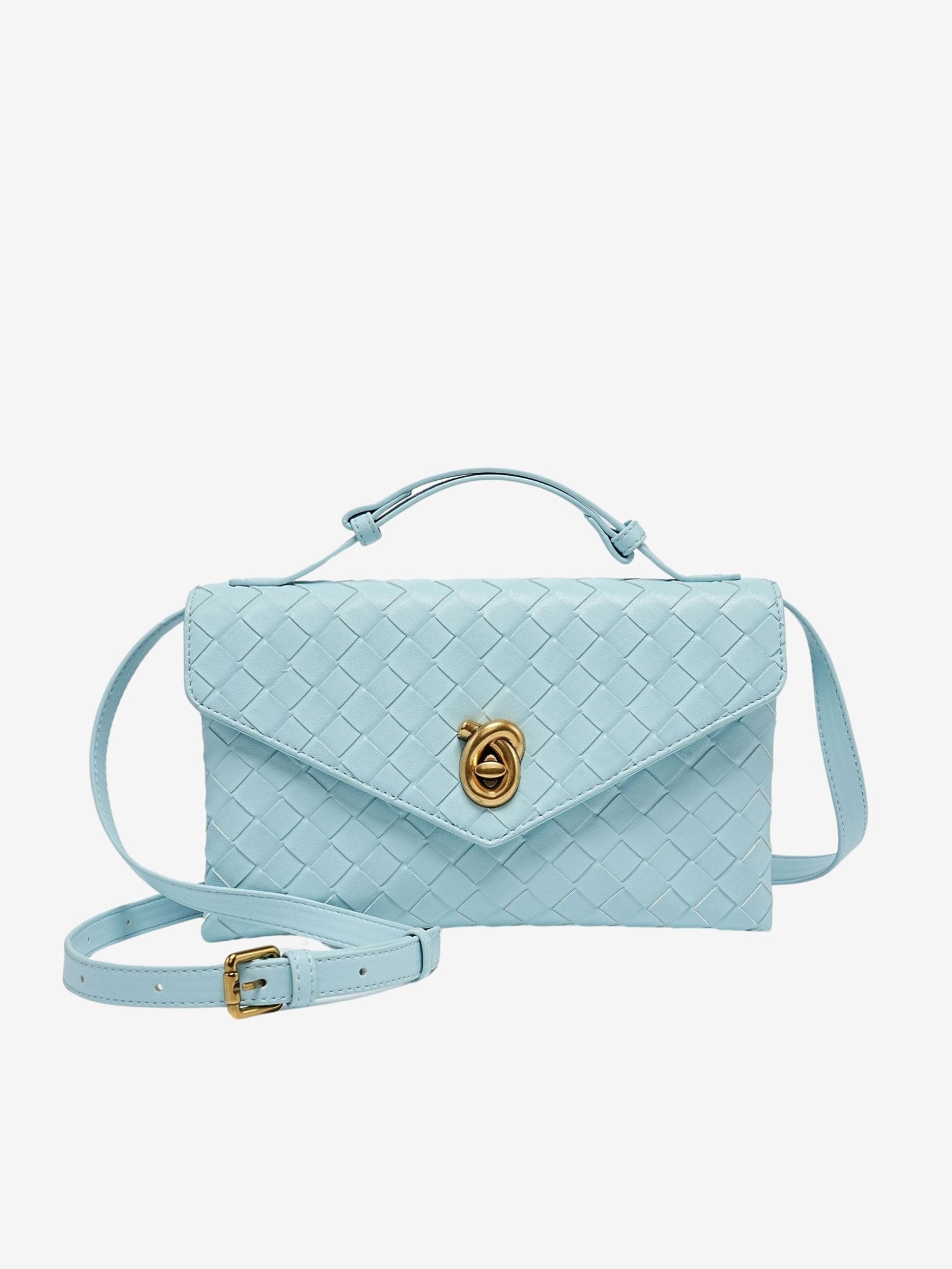 Vera Woven Crossbody Bag – Minimalist Style in a Compact Design - in Light Blue | Arvea Bags