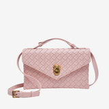 Vera Woven Crossbody Bag – Minimalist Style in a Compact Design - in Light Pink | Arvea Bags