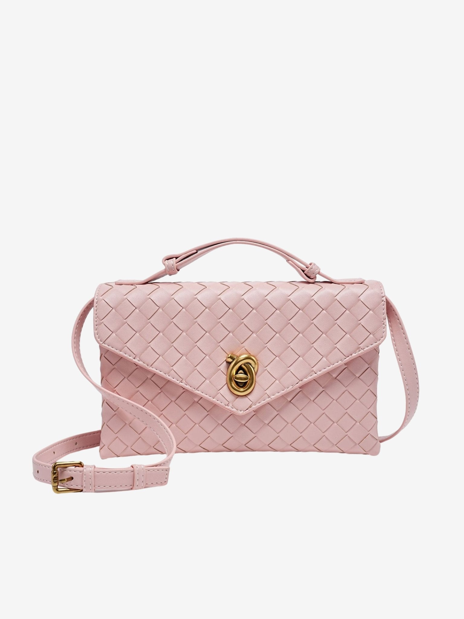 Vera Woven Crossbody Bag – Minimalist Style in a Compact Design - in Light Pink | Arvea Bags