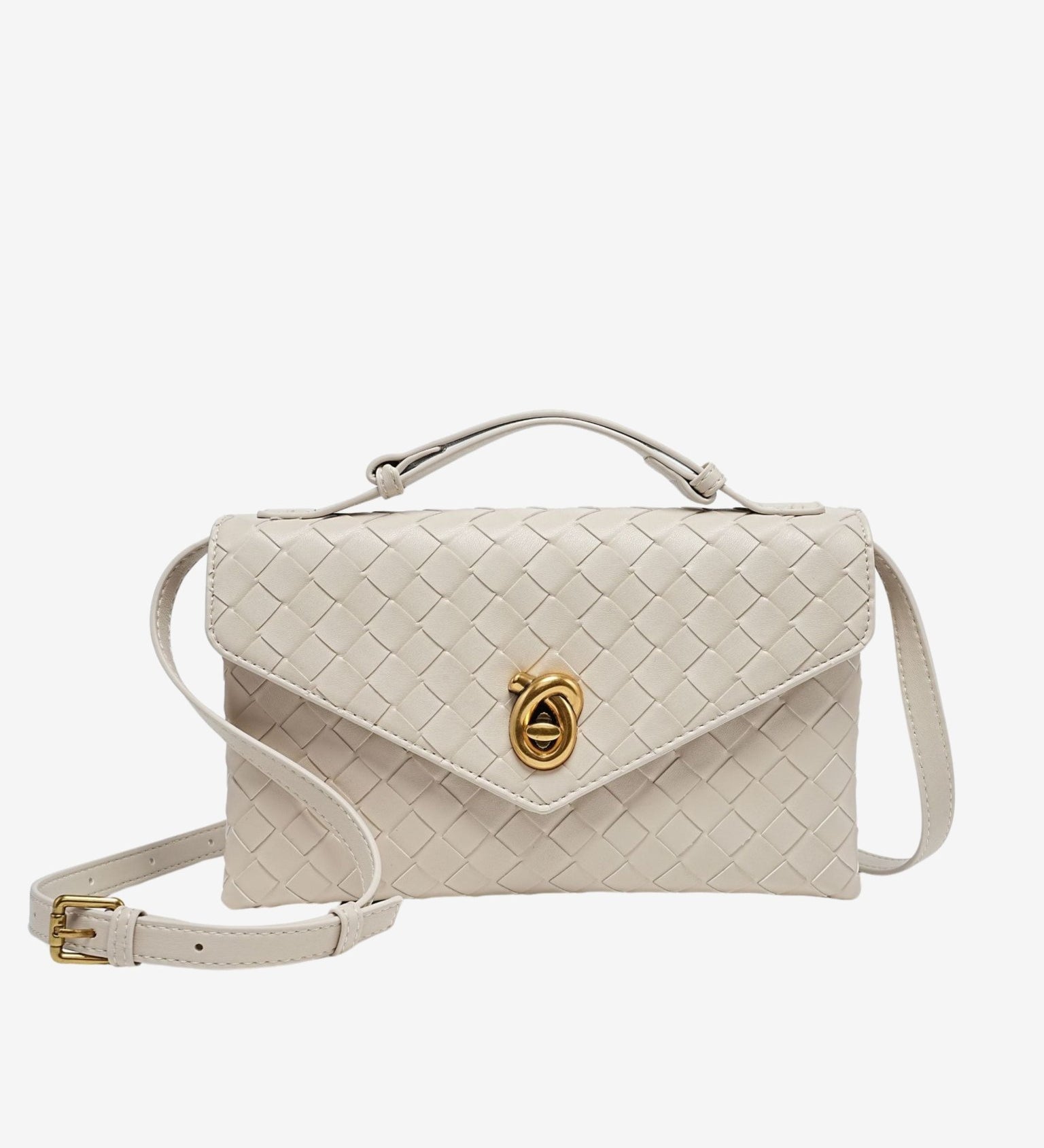 Vera Woven Crossbody Bag – Minimalist Style in a Compact Design - in Off White | Arvea Bags