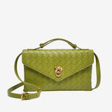 Vera Woven Crossbody Bag – Minimalist Style in a Compact Design - in Olive green | Arvea Bags