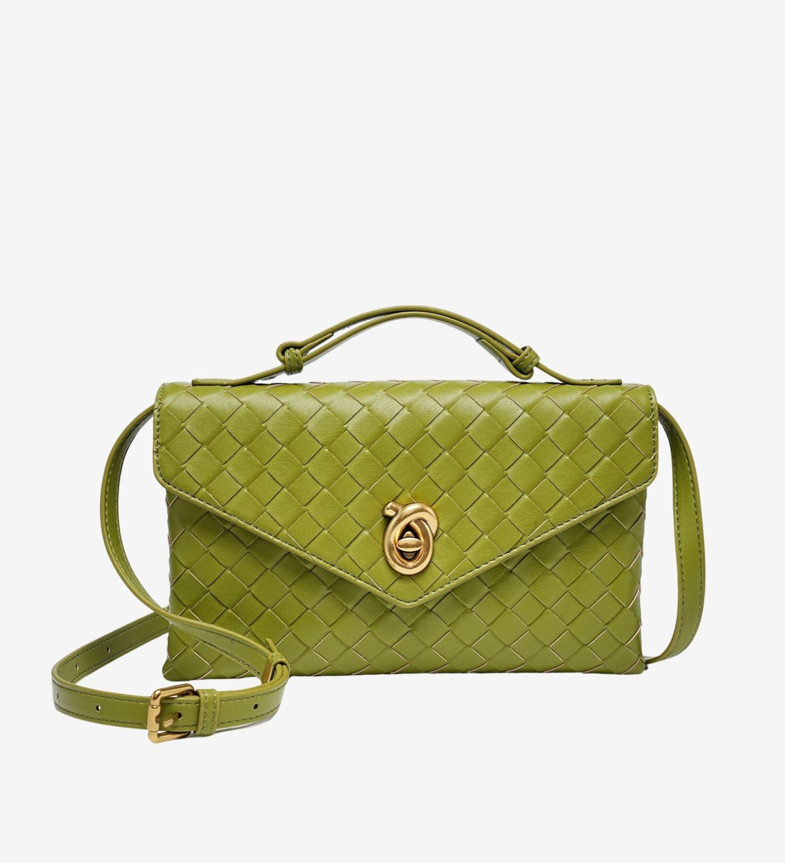 Vera Woven Crossbody Bag – Minimalist Style in a Compact Design - in Olive green | Arvea Bags