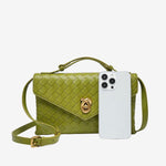 Vera Woven Crossbody Bag – Minimalist Style in a Compact Design - in Olive green | Arvea Bags