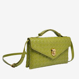 Vera Woven Crossbody Bag – Minimalist Style in a Compact Design - in Olive green | Arvea Bags