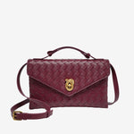 Vera Woven Crossbody Bag – Minimalist Style in a Compact Design - in Wine Red | Arvea Bags