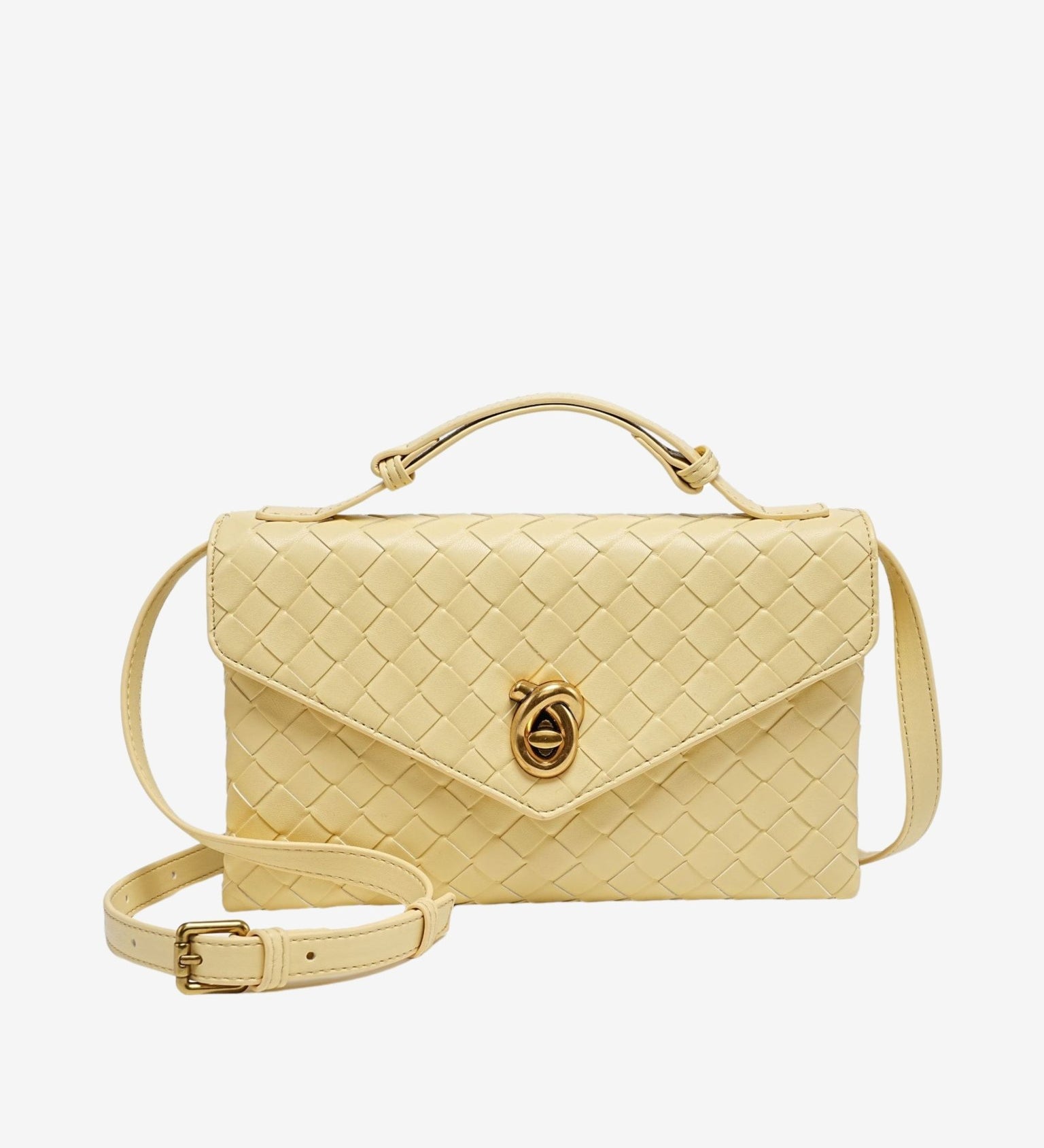 Vera Woven Crossbody Bag – Minimalist Style in a Compact Design - in Yellow | Arvea Bags
