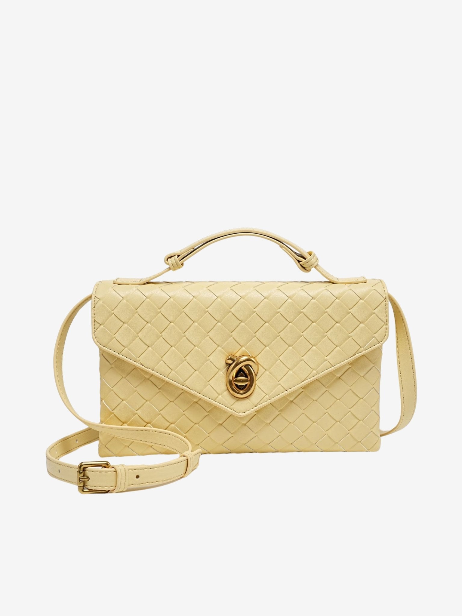 Vera Woven Crossbody Bag – Minimalist Style in a Compact Design - in Yellow | Arvea Bags