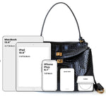 Vessara | Black Croc - Embossed Leather Bag – Bold & Luxurious - in Black | Arvea Bags