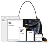 Vessara | Black Croc - Embossed Leather Bag – Bold & Luxurious - in Black | Arvea Bags