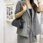 Veyndra | Black Woven Leather Chain Bag – Elegant & Chic - in Black | Arvea Bags