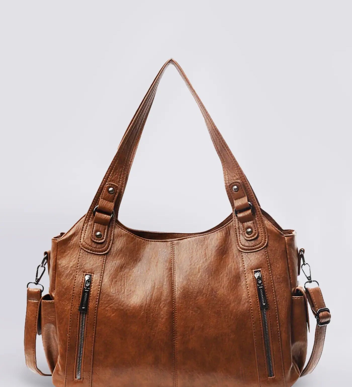 Vicky | Classic Multi - Pocket Shoulder Bag – Stylish & Versatile for Everyday Use - in Brown | Arvea Bags