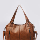 Vicky | Classic Multi - Pocket Shoulder Bag – Stylish & Versatile for Everyday Use - in Brown | Arvea Bags