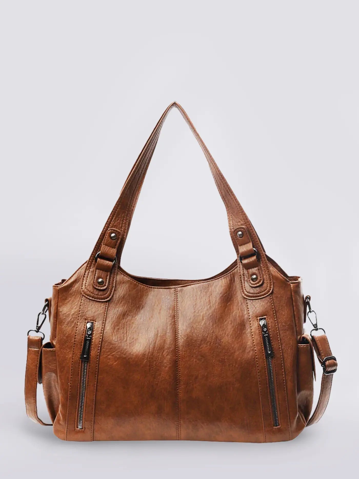 Vicky | Classic Multi - Pocket Shoulder Bag – Stylish & Versatile for Everyday Use - in Brown | Arvea Bags