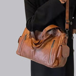 Vicky | Classic Multi - Pocket Shoulder Bag – Stylish & Versatile for Everyday Use - in Brown | Arvea Bags
