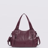 Vicky | Classic Multi - Pocket Shoulder Bag – Stylish & Versatile for Everyday Use - in Burgundy | Arvea Bags