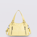 Vicky | Classic Multi - Pocket Shoulder Bag – Stylish & Versatile for Everyday Use - in Light Yellow | Arvea Bags