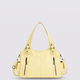 Vicky | Classic Multi - Pocket Shoulder Bag – Stylish & Versatile for Everyday Use - in Light Yellow | Arvea Bags