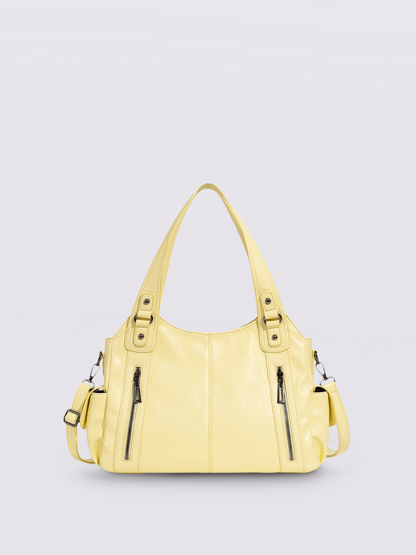 Vicky | Classic Multi - Pocket Shoulder Bag – Stylish & Versatile for Everyday Use - in Light Yellow | Arvea Bags