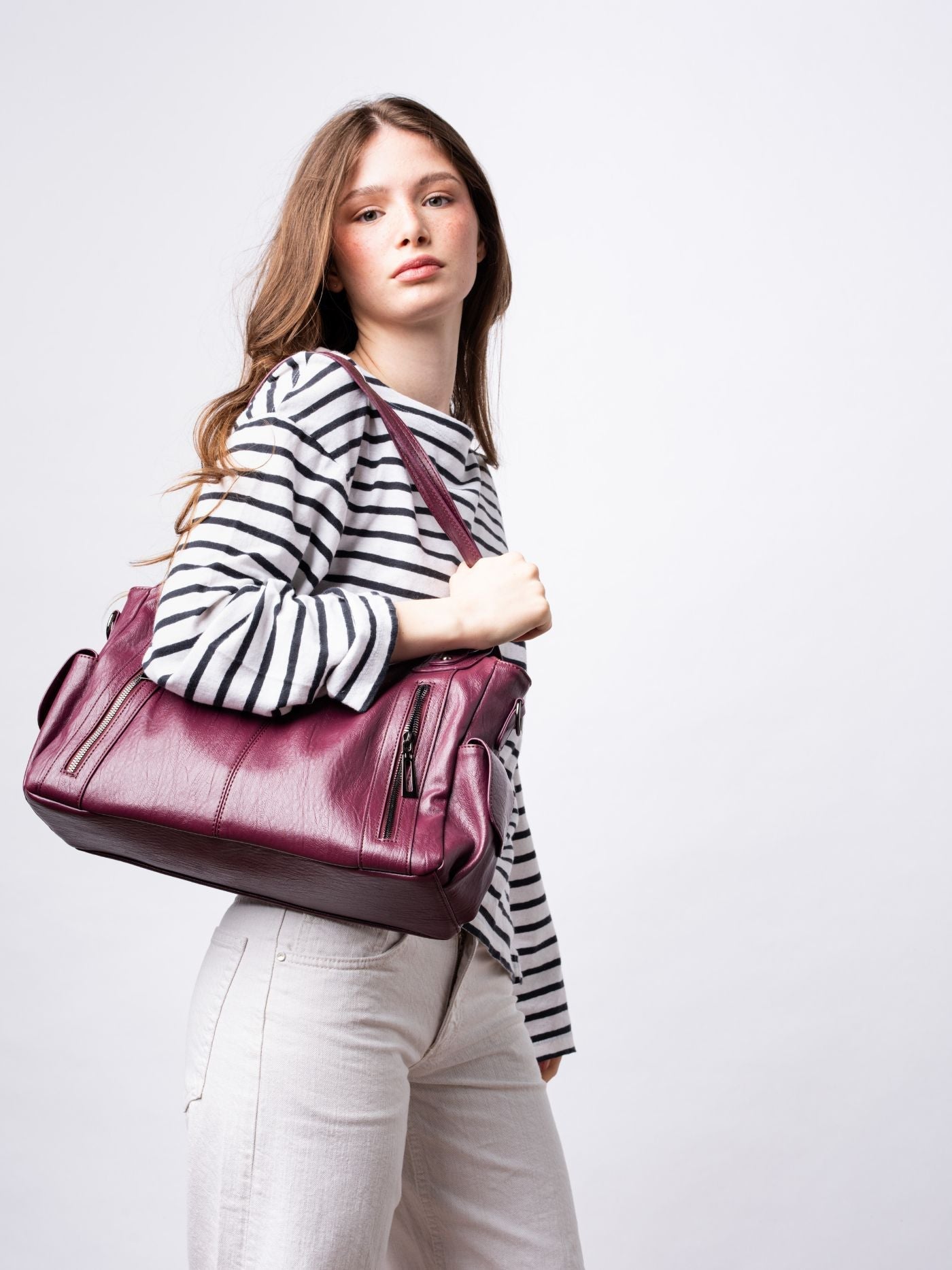 Vicky | Classic Multi - Pocket Shoulder Bag – Stylish & Versatile for Everyday Use - in Light Yellow | Arvea Bags