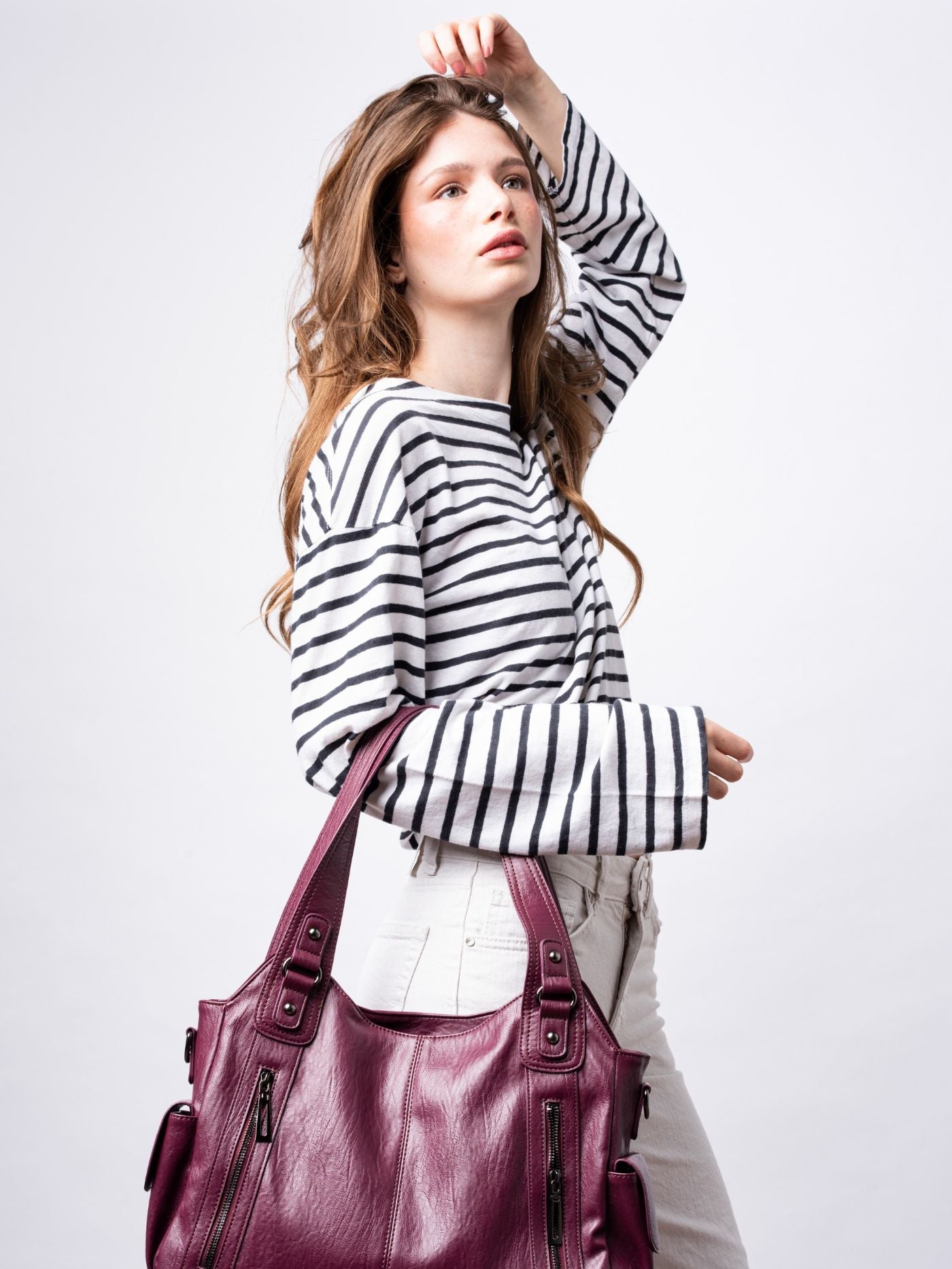 Vicky | Classic Multi - Pocket Shoulder Bag – Stylish & Versatile for Everyday Use - in Light Yellow | Arvea Bags