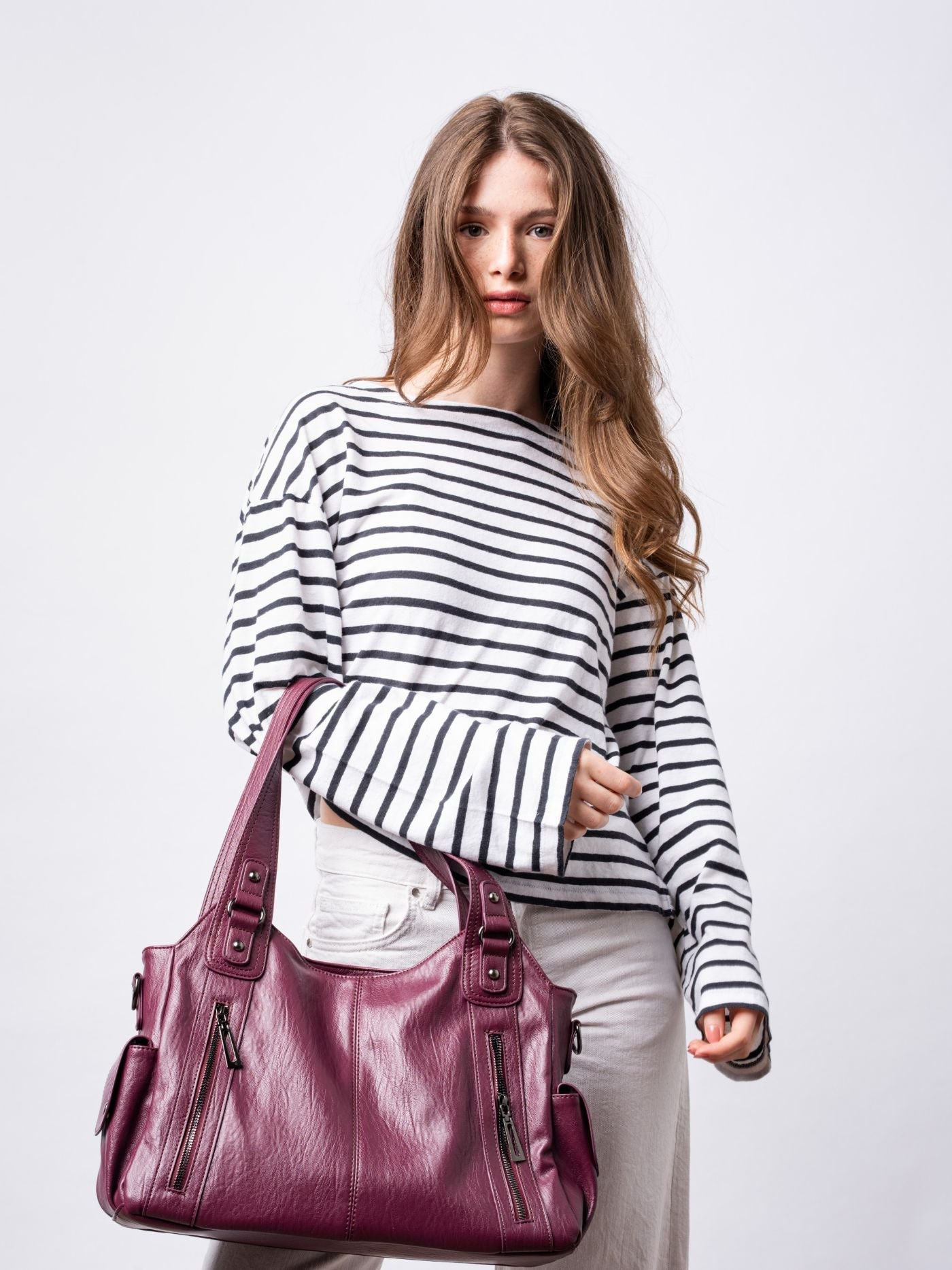 Vicky | Classic Multi - Pocket Shoulder Bag – Stylish & Versatile for Everyday Use - in Light Yellow | Arvea Bags