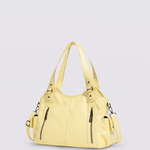 Vicky | Classic Multi - Pocket Shoulder Bag – Stylish & Versatile for Everyday Use - in Light Yellow | Arvea Bags