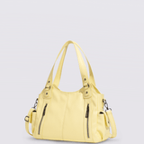 Vicky | Classic Multi - Pocket Shoulder Bag – Stylish & Versatile for Everyday Use - in Light Yellow | Arvea Bags