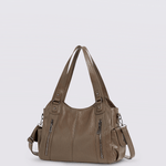 Vicky | Classic Multi - Pocket Shoulder Bag – Stylish & Versatile for Everyday Use - in Taupe | Arvea Bags