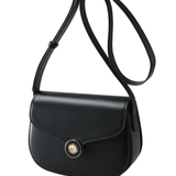 Victoria | Black Leather Saddle Bag – Classic & Chic - in Black | Arvea Bags