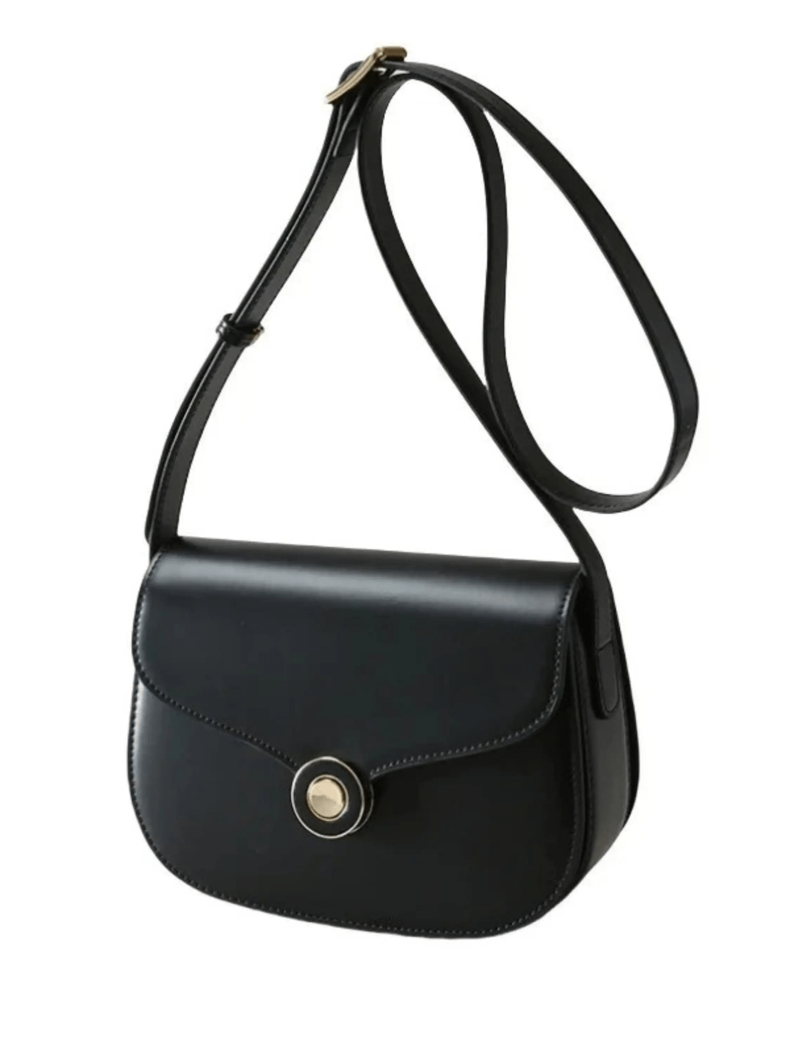 Victoria | Black Leather Saddle Bag – Classic & Chic - in Black | Arvea Bags