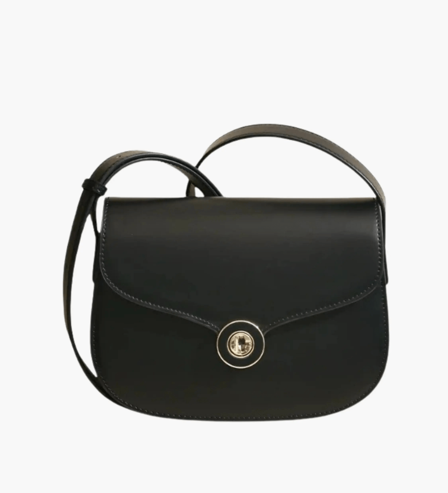 Victoria | Black Leather Saddle Bag – Classic & Chic - in Black | Arvea Bags