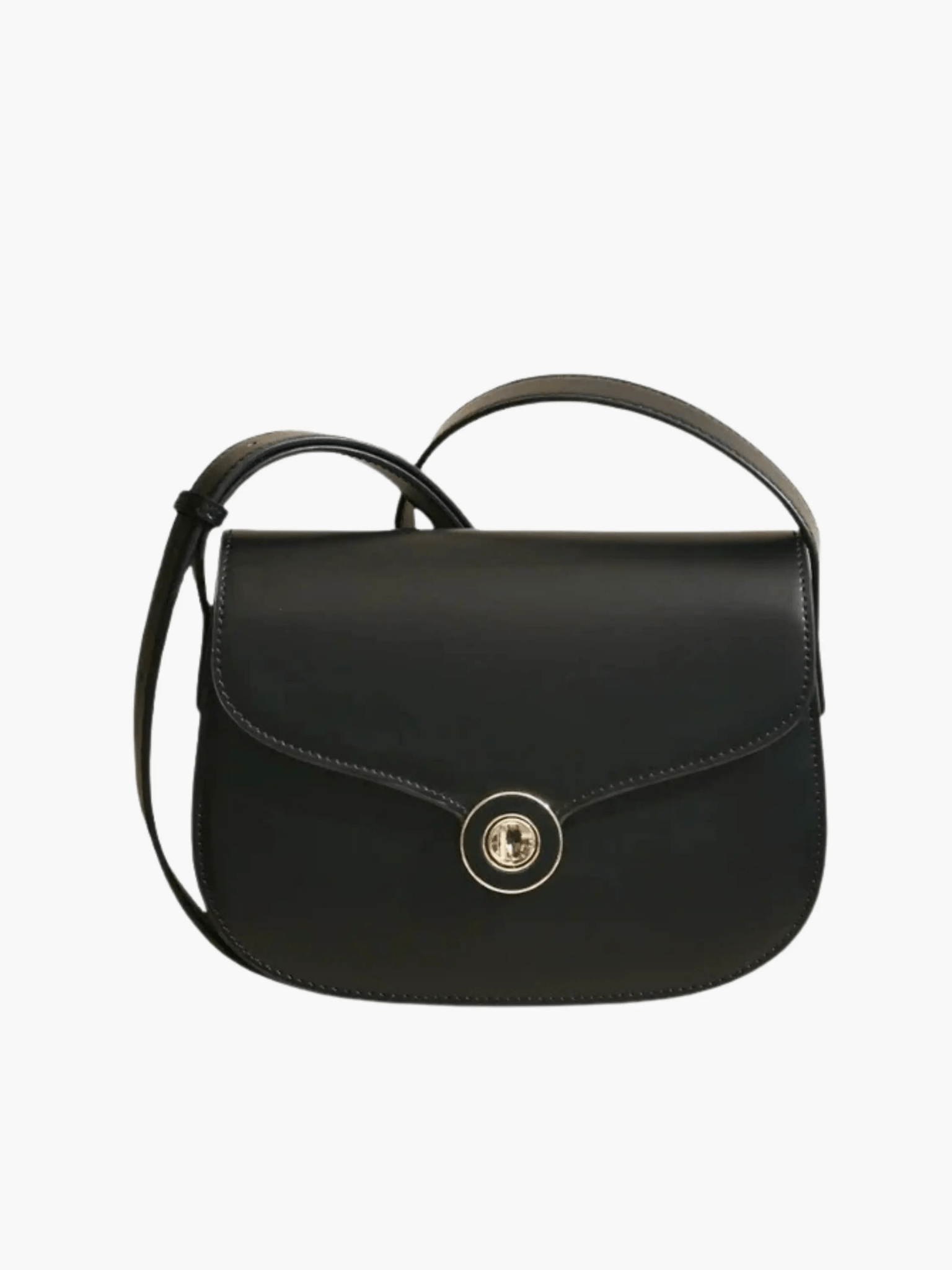 Victoria | Black Leather Saddle Bag – Classic & Chic - in Black | Arvea Bags
