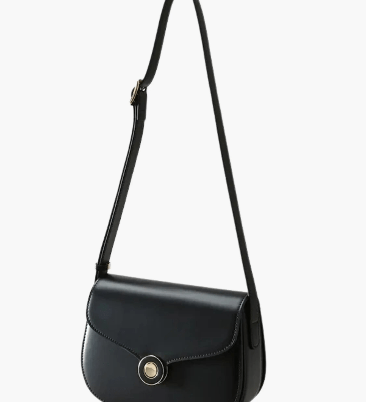 Victoria | Black Leather Saddle Bag – Classic & Chic - in Black | Arvea Bags