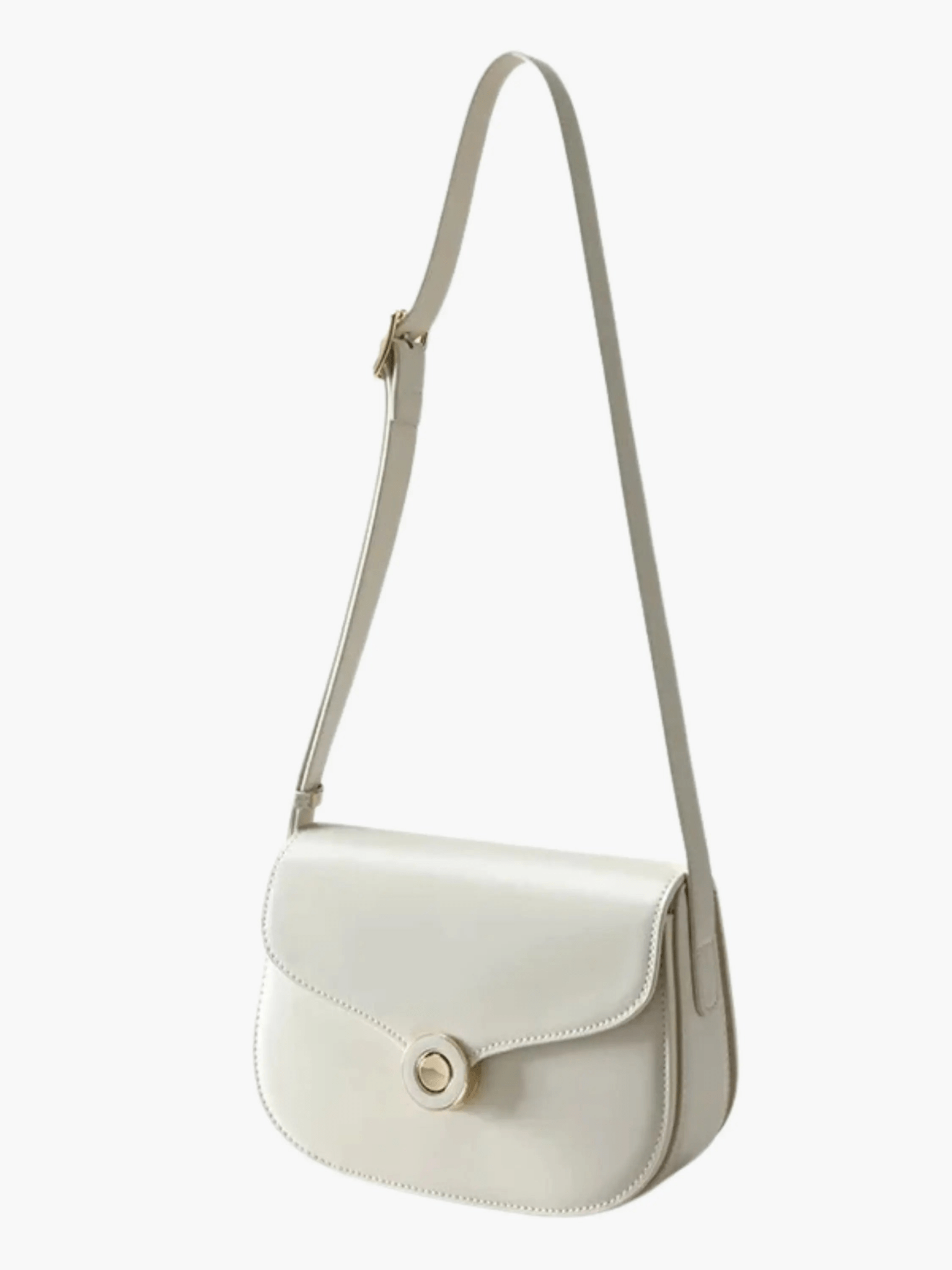 Victoria | Black Leather Saddle Bag – Classic & Chic - in Black | Arvea Bags