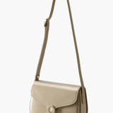 Victoria | Black Leather Saddle Bag – Classic & Chic - in Khaki | Arvea Bags