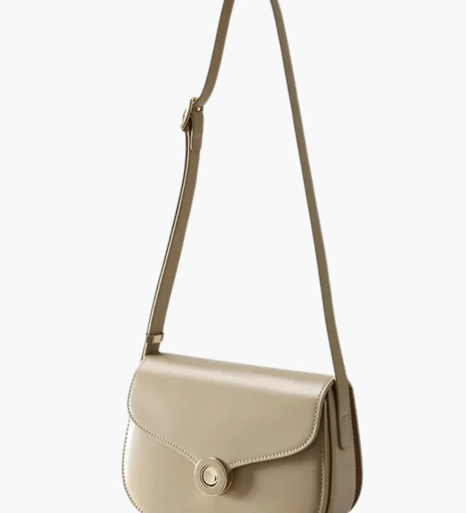 Victoria | Black Leather Saddle Bag – Classic & Chic - in Khaki | Arvea Bags