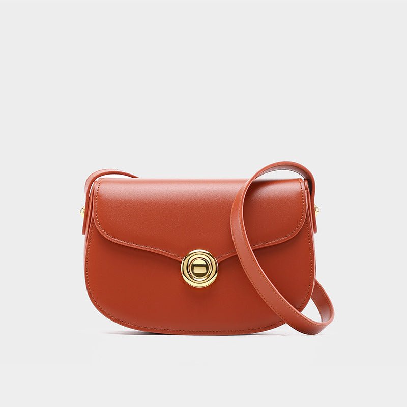 Victoria | Black Leather Saddle Bag – Classic & Chic - in Light Brown | Arvea Bags